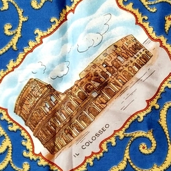 Vintage Accessories - Vintage Roma Souvenir Silk Square Scarf
